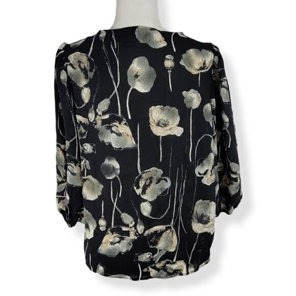 Alfani Floral band collar 3/4 sleeves Small - Picture 3 of 3